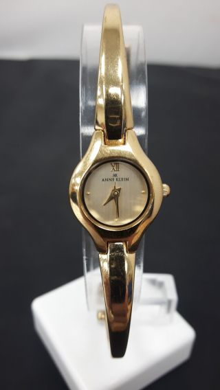 Ladies Anne Klein Designer Wrist Watch Gold Colour Quartz 7in Wrist 753h Bvc