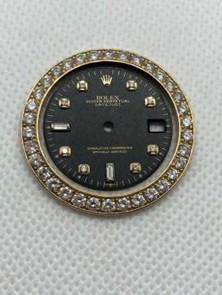 Custom Diamond Dial And Bezel For 31mm Rolex,  White Gold,