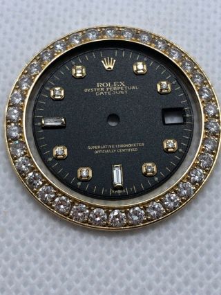 Custom Diamond Dial and Bezel for 31mm Rolex,  White Gold, 2