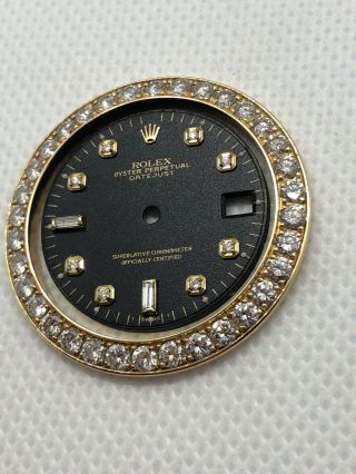 Custom Diamond Dial and Bezel for 31mm Rolex,  White Gold, 5