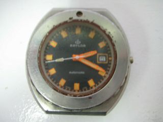 Baylor 1000m Vintage Diver 44mm Auto 1970s Steel Orange Markers Eta.  2783 Parts