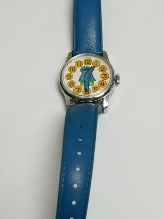 Vintage Muppets Cookie Monster Wristwatch By Bradley