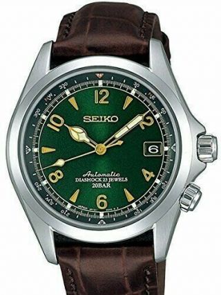 Seiko Sarb017 Leather Mechanical Alpinist Automatic Mens Watch