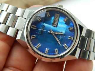 Vintage Seiko Quartz 3003 Blue Dial Stainless Steel Wrist Watch Model 3863 - 7059