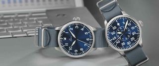Laco 862103 Pilot Watches Basic Aachen Blaue 39mm Automatic Wrist Watch