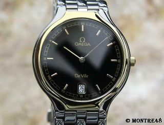 Omega Deville Swiss Mens 18k Gold And Stainless Steel 32mm Dress Watch As323