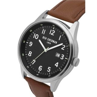 Ben Sherman Men ' s Watch Black Dial Quartz Brown Leather Strap WB065BT 3