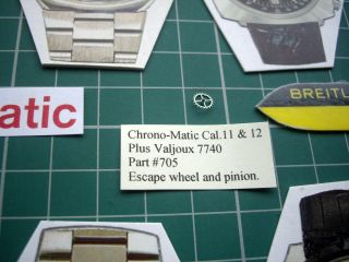705 Escape Wheel & Pinion.  1970s Chrono - Matic Breitling Heuer Cal.  11,  12,  14,  7740 2