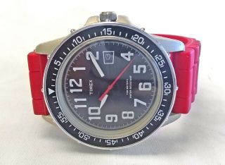 Rare Vintage Timex Diver Dive Watch Resin Case Rotating Bezel Wr 100m 38mm Mens