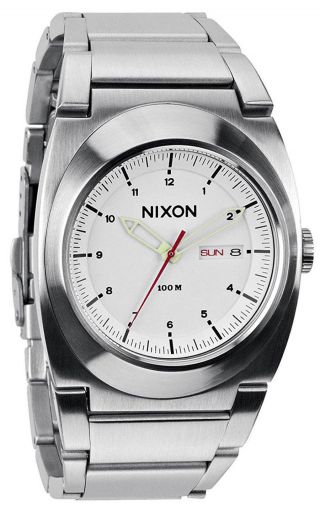 Nwt Nixon A358 - 100 The Don White/silve Dial Stainless Steel Bracelet Men 