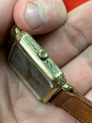 Vintage Men ' s Gruen 14k Rose Gold Filled Case Watch Running 3
