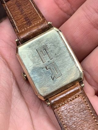 Vintage Men ' s Gruen 14k Rose Gold Filled Case Watch Running 5