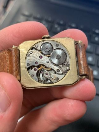 Vintage Men ' s Gruen 14k Rose Gold Filled Case Watch Running 7