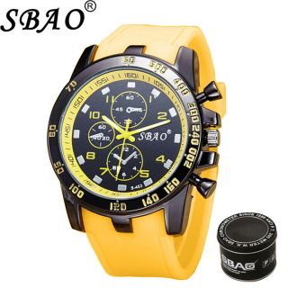Fashion Sbao Mens Wrist Watch Sport Analog Quartz Watches Wrist Watche