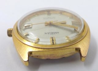 Running Vintage Angelus Automatic Swiss 21J 33mm Mens Wrist Watch w/ Date Q3 4