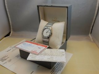 Omega Constellation Stainless Steel Mens Watch With Box & Papers