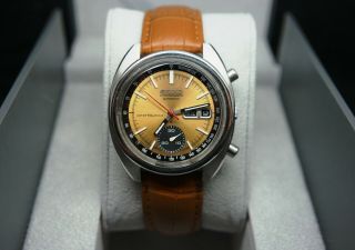 Vintage Seiko Chronograph Tachymeter Auto Gold Dial Cal:6139 - 6060t Watch