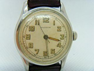 Vintage " The J L Hudson Co.  17j Wristwatch 60 Second Dial Stainless Steel Case