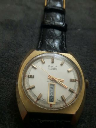 Vintage Gents Avia Matic 25 Jewel Incabloc Automatic Movement Wrist Watch