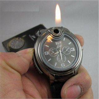 Men Wrist Watches With Lighter Refillable Butane Gas Cigar Military Quartz Watch
