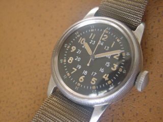 U.  S.  Military Issue Waltham Type A - 17 Wrist Watch.  Cal.  6/0 D
