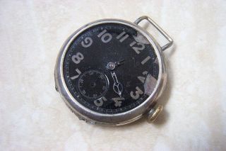 A Ww1 Silver Cased Officers Trench Watch C.  1915 For Restoration