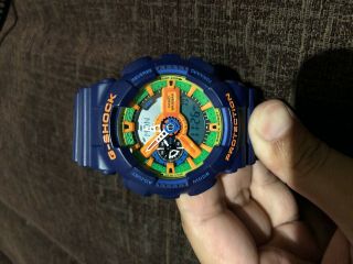 Rare Casio G - Shock 5146 Ga - 110fc 20 Bar Blue Orange Green Large Mens Watch
