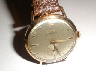 Vintage Doxa Swiss 14k Gold Men`s Watch Anti Magnetic Runs