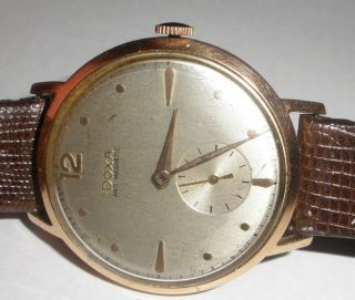 Vintage Doxa Swiss 14k gold men`s watch anti magnetic runs 2