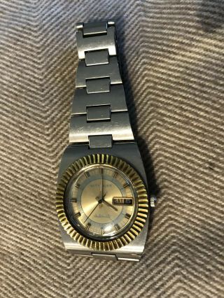 Large Vintage Wittnauer Automatic Stainless Steel Fluted Bezel Diver 