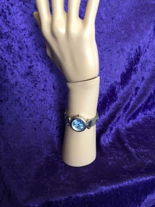 Care Bears Silver Mesh Bracelet Watch With Crystal Gemstones Grumpy Bear