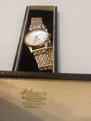 mens 1955 9ct gold J.  W Benson wrist watch,  in. 9