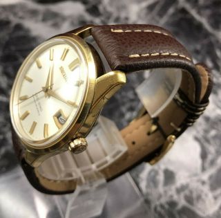 KING SEIKO 4402 - 8000 25J Hand - Winding 1965 Gold Medallion Men ' s Date SS Watch 7