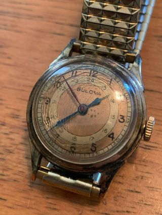 Vintage 1945 Bulova American Clipper Gold Plate 10bac 17j Automatic Wristwatch