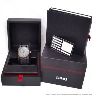 Oris Mens Automatic Big Crown 7629 - 42 Black On Black Dial Date Watch Box Papers