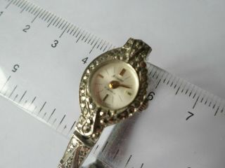 Vintage Short Petite Ladies Accurist 21 Jewel Marcasite Wrist Watch