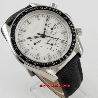 40mm bliger sterile white dial date week multifunction automatic mens watch 215B 3