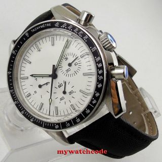 40mm bliger sterile white dial date week multifunction automatic mens watch 215B 4
