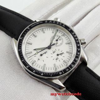 40mm bliger sterile white dial date week multifunction automatic mens watch 215B 5