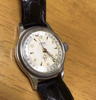 Oris Automatic Watch 7400b Pointer Date Big Crown Vintage
