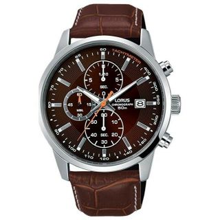 Lorus Gents Chronograph Leather Strap Watch Rm339dx9 -