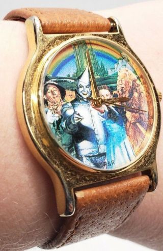 1992 Wizard Of Oz Watch Dorothy And Cast Black Leather Women 