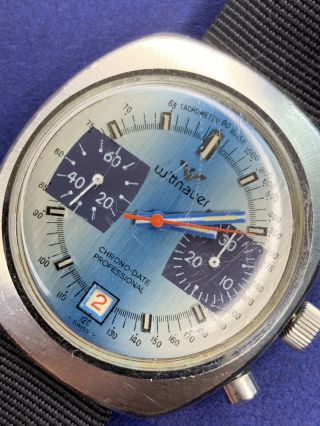 Vintage Wittnauer Chrono - Date Professional Chronograph Valjoux 7734 Stainless