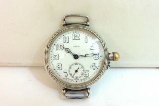 1916 1st World War Silver Longines Borgel Officers Watch Good Watch For Repair