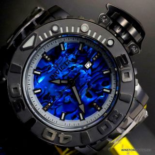 Invicta Sea Hunter Gen Ii Blue Abalone Diamond Auto 70mm Black Steel Watch