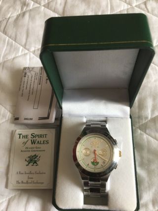Bradford Exchange - Spirit Of Wales 22ct Watch - - Boxed
