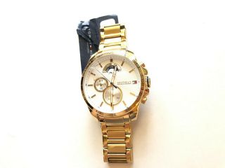 Tommy Hilfiger Watch $165 Gold Tone Over Stock With Tags 1791538
