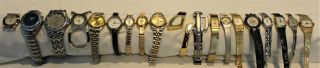 19 Watches Lot–bulova/fossil/esq/3citizen/2seiko/hamilton/waltham,  Etc