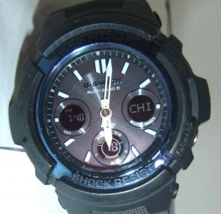 Casio G - Shock Awg - M100a Blue/black Multiband 6 Tough Solar Watch