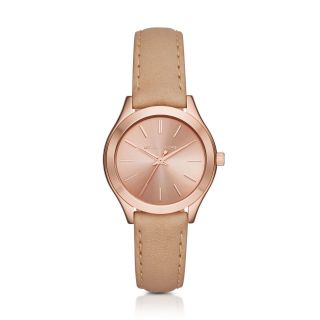 ❤️michael Kors Slim Runway Rose Gold - Tone Mk3425a Leather Watch,  Mk Box